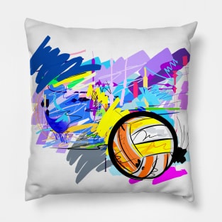 volleyball sport art  brush stroke style design Pillow