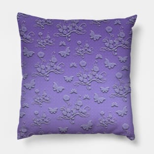 Flowers & butterflies in purple II Pillow