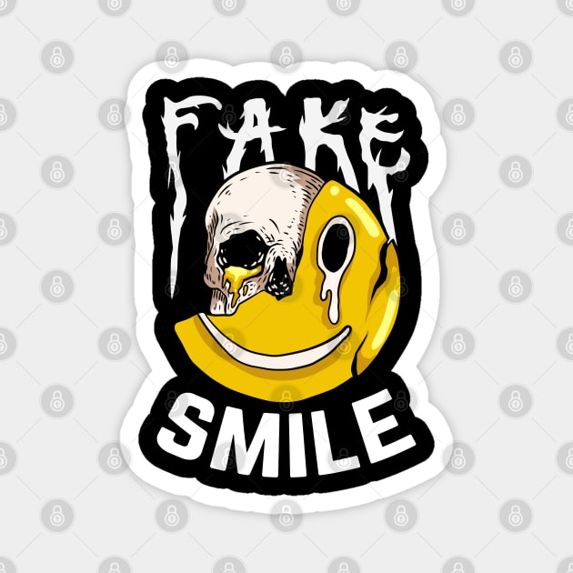 fake smile skull Magnet by wahyuart21