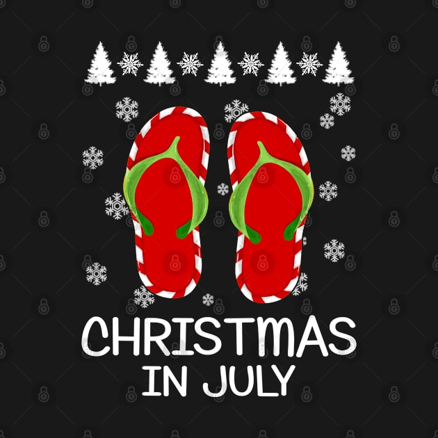 Funny Christmas In July Santa Flip Flops by beelz