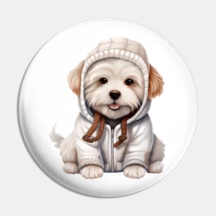 Winter Coton De Tulear Dog Pin