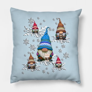 Coffee Lover Winter Gnomes Pillow