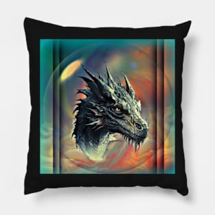 Dragon on green background Pillow