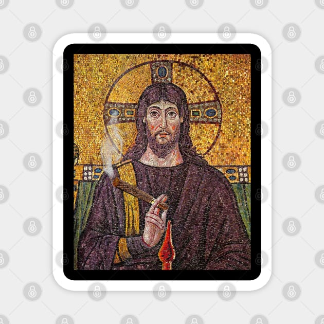 Holy Smoke! Jesus Mosaic Art Magnet by BullShirtCo