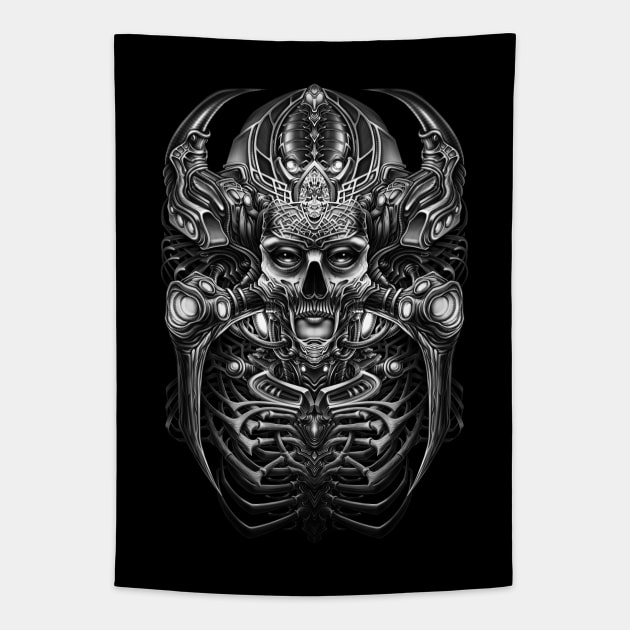 Dark Diva Cyberpunk Cyborg Tapestry by Winya