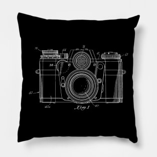 Vintage 1962 Camera Patent Blueprint Pillow