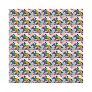 Colorful Rider and Horse Pattern Pop Y2K T-Shirt