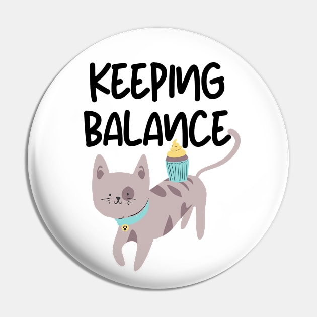 Keeping Balance Cute Cat Pin by FunnyStylesShop