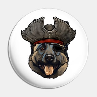 Funny Pirate Norwegian Elkhound Dog Pin