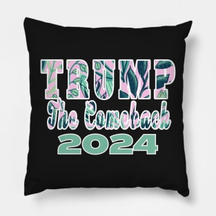 TRUMP THE COMEBACK 2024 GREEN PLANT ON PLUM | CONSERVATIVE REPUBLICAN PATRIOT GIFTS Pillow