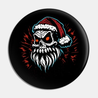 Santa Claus Skull Spooky Christmas Pin