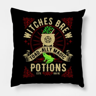 Witches Brew Toad-ally Magic Potions Label Design Pillow