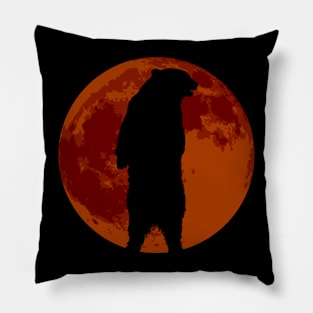 Full Moon Grizzly - Grizzly Bear Halloween Pillow