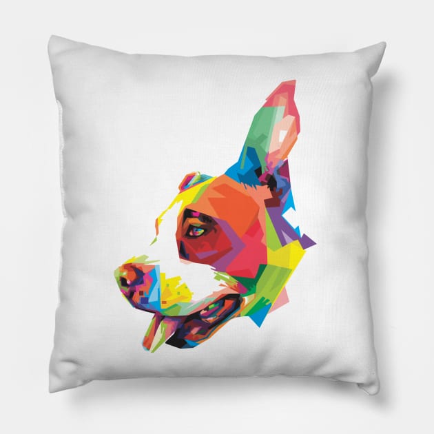 Stafford Terrier dog Pillow by Madiaz