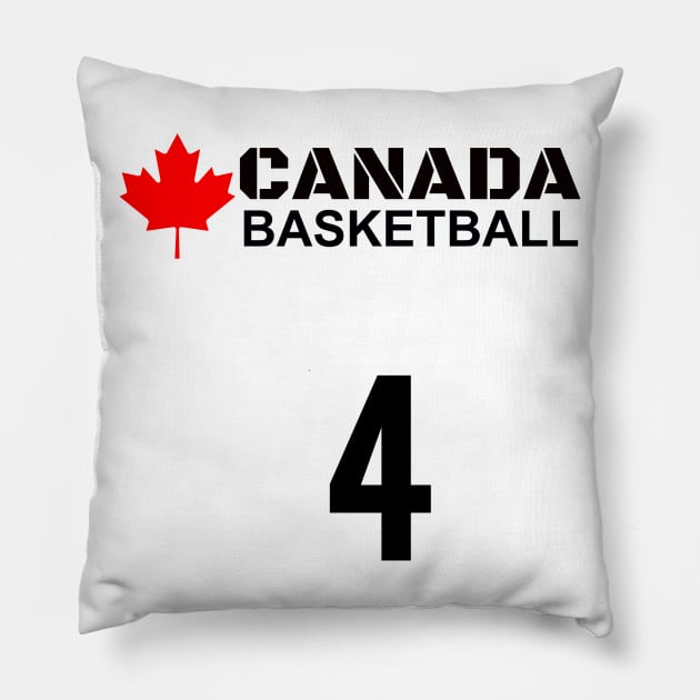 Canada Basketball Number 4 T-Shirt Design Gift Idea Pillow by werdanepo