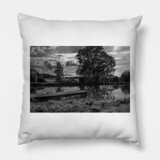 Dramatic clouds over the Göta Canal in Sweden Pillow