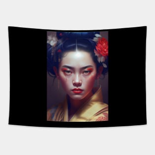 Japanese Geisha In Digital Art. Gift Idea For Japan Fans 6 Tapestry