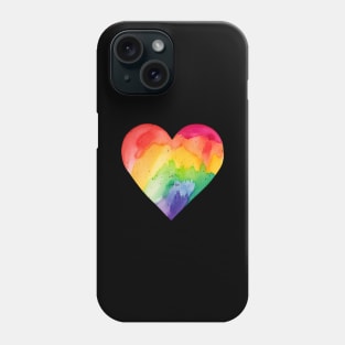 Rainbow Heart Watercolor Rainbow Gradient T-Shirt Phone Case