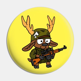 a cute kawaii deer doodle. a ww2 animal soldier. Pin