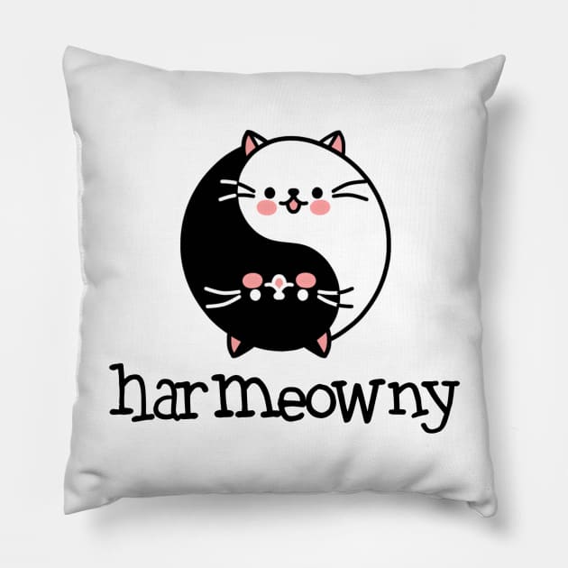 Yin Yang cats harmony Pillow by Smurnov