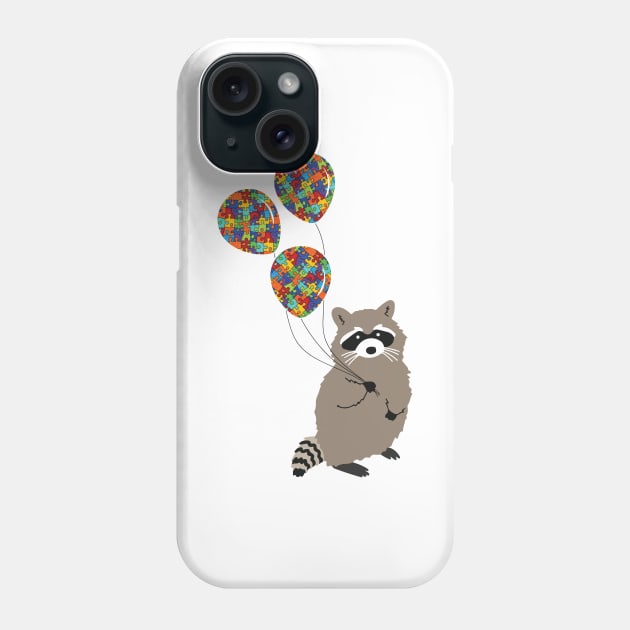 Autism Awareness Raccoon Phone Case by Madelyn_Frere