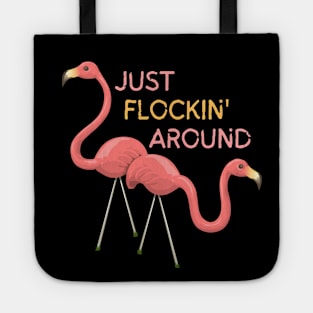 Just Flockin Around Flamingo Couple Tote