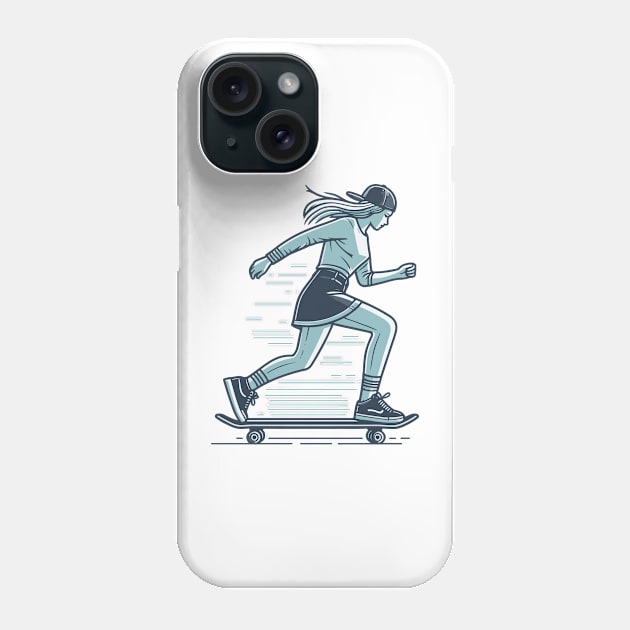 Skater Girl Phone Case by Green Dreads