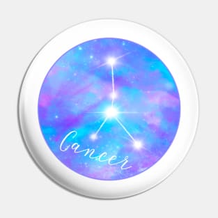 Cancer Zodiac sign. Cancer constellation on galaxy background Pin