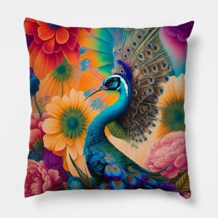 Beautiful Exotic Birds - Nature Art - Peacock Pillow