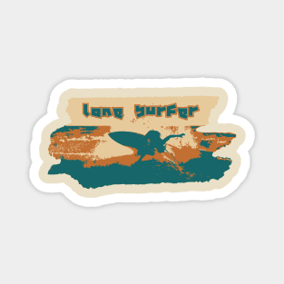 Retro Lone Surfer Magnet