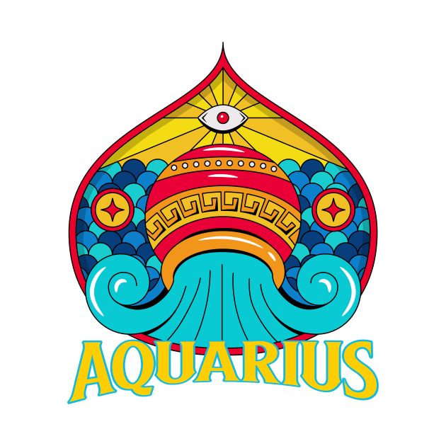 Aquarius Zodiac Design by Tip Top Tee's