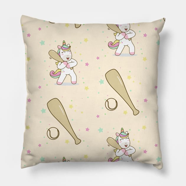 Unicorn baseball gifts for boys coaches Pillow by madani04