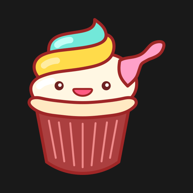 Cupcake Ice Cream Emoji Minimal by lightsonfire