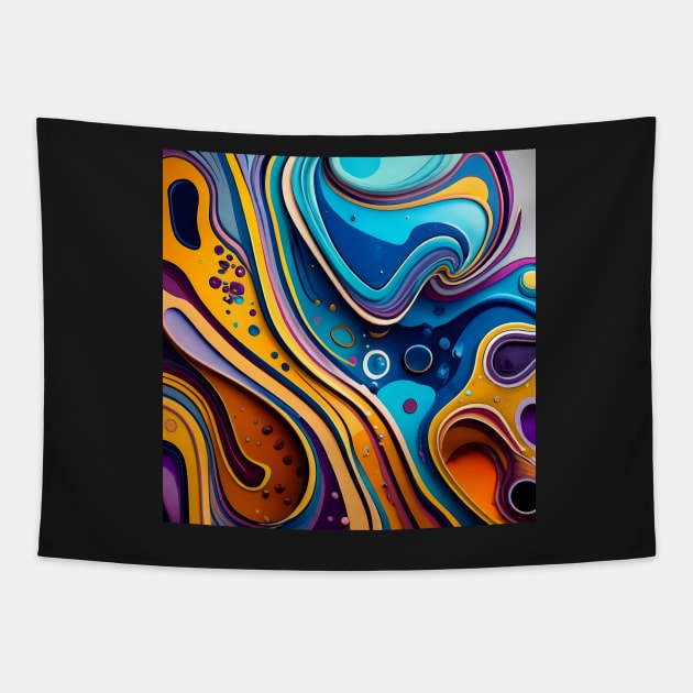 Abstract fluid art Tapestry by IOANNISSKEVAS