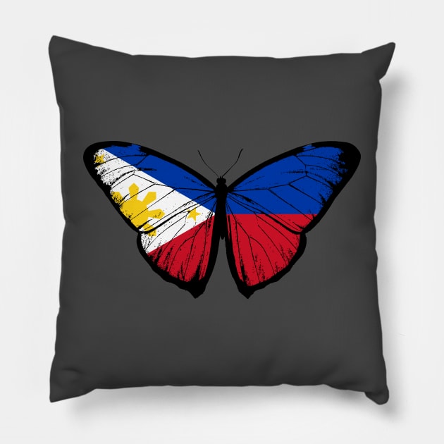 Vintage Philippines Butterfly Moth | Pray For Philippines and Stand with Philippines Pillow by Mochabonk