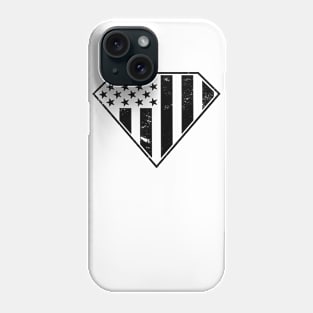 Black Super Patriot Shield - Patriotic - American Flag Shield - USA Flag Shield Phone Case