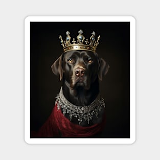 Majestic Chocolate Labrador Retriever - Medieval English Queen Magnet