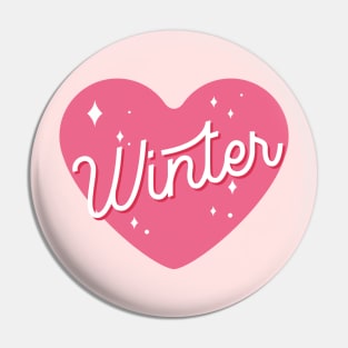 AESPA Winter name heart MY text typography | Morcaworks Pin