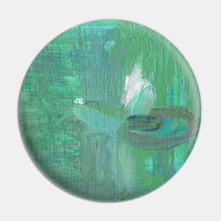 Abstract Oil Painting 3c1 Seafoam Pistachio Moss Pin