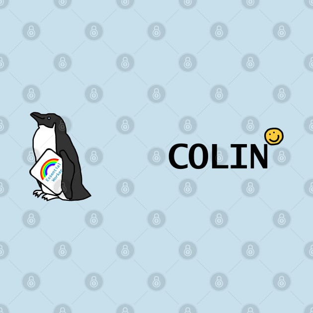 Colin and Penguin Essential Worker Rainbow by ellenhenryart