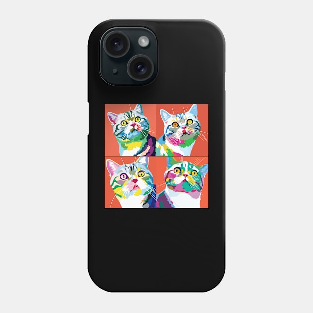 American Wirehair Pop Art - Cat Lover Gif Phone Case by PawPopArt