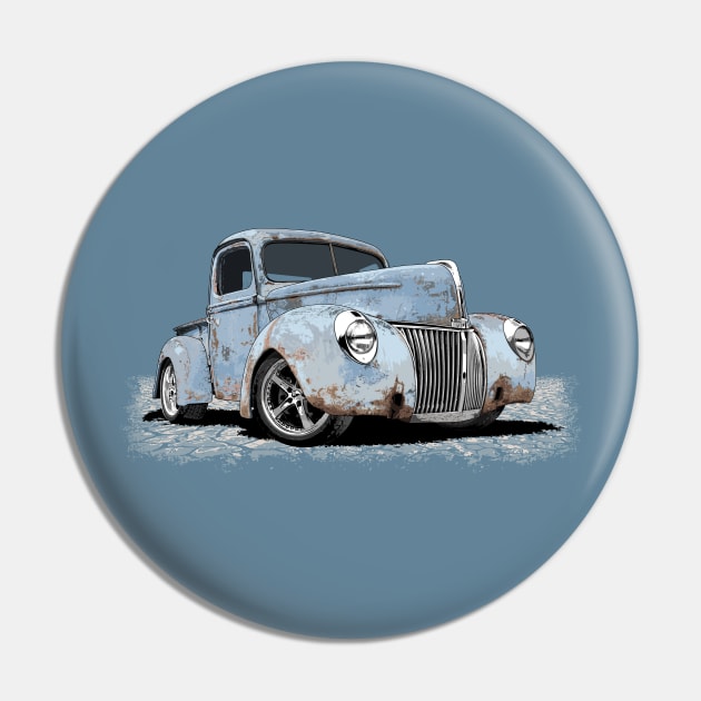 Vintage rusty blue 40 Ford rat rod pickup Pin by ZoeysGarage