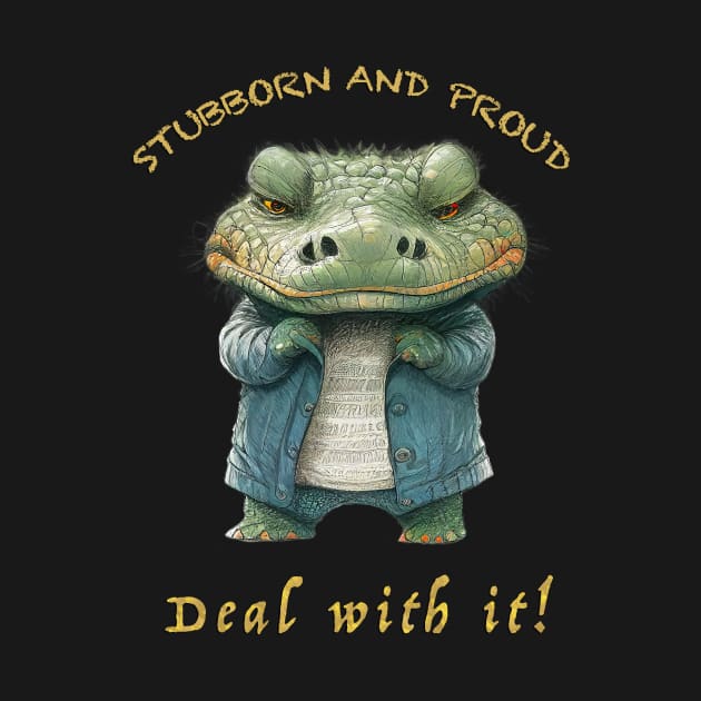 Crocodile Stubborn Deal With It Cute Adorable Funny Quote by Cubebox