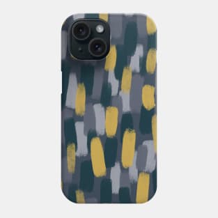 Abstract Grey and Mustard Yellow Ochre Paint Brush Effect Phone Case