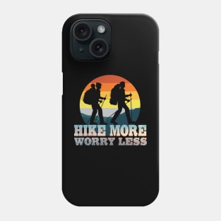 Women Hiking Mountain Camping Athletic Funny Hike More Worry Less Phone Case