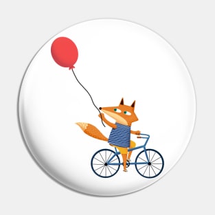 wolf on bike Pin