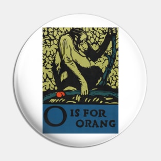 O is for Orang ABC Designed and Cut on Wood by CB Falls Pin