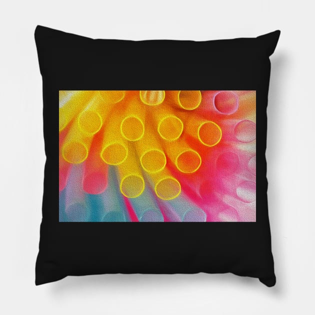 Chalk Straws Pillow by EugeJ