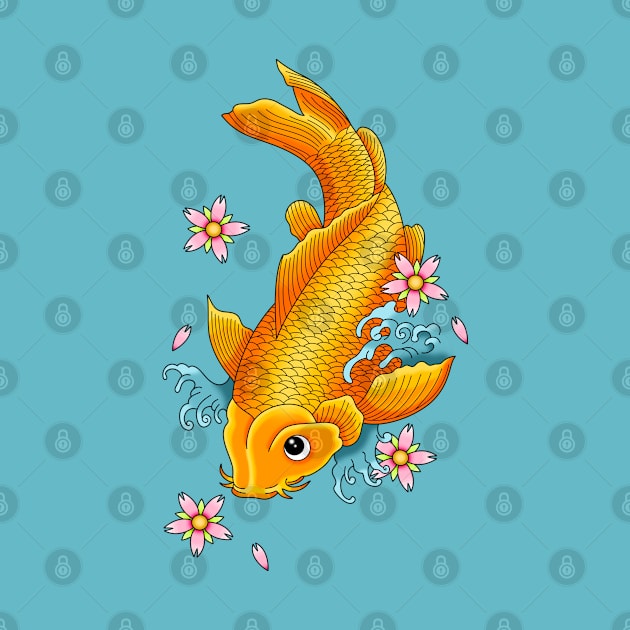 Koi Fish with Cherry Blossoms by Tanisha Vidale