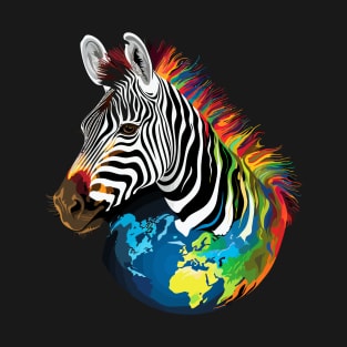 Zebra Earth Day T-Shirt